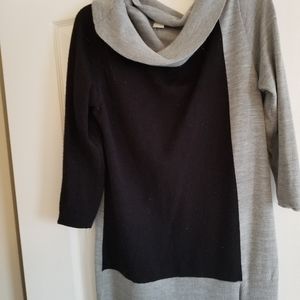 Very soft black and gray cowl neck sweater